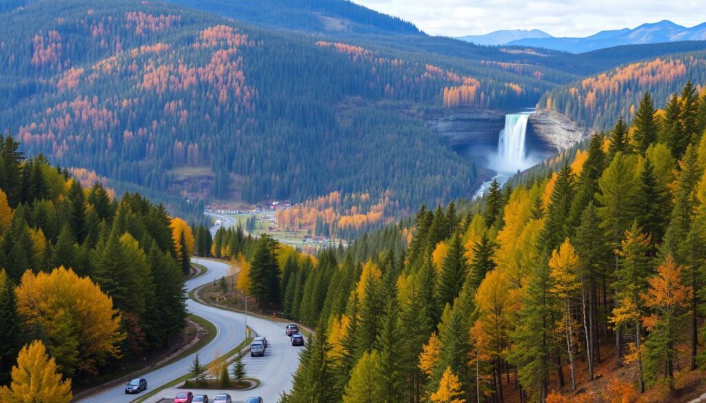 Anreise zum Tännforsen Wasserfall