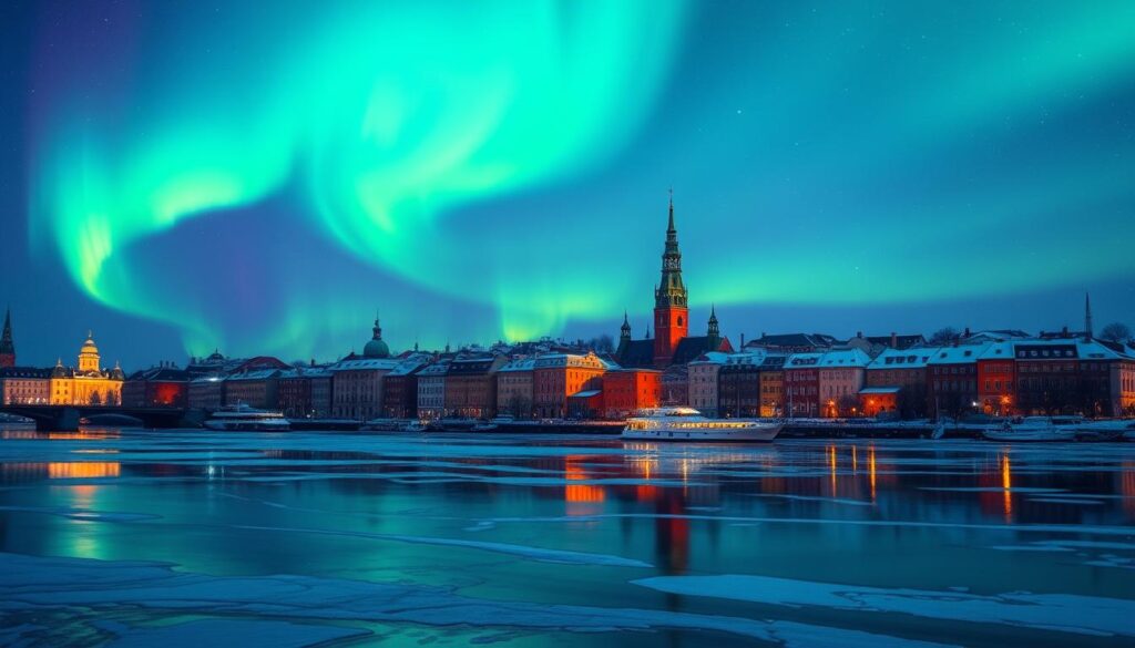 Historische Nordlichter in Stockholm