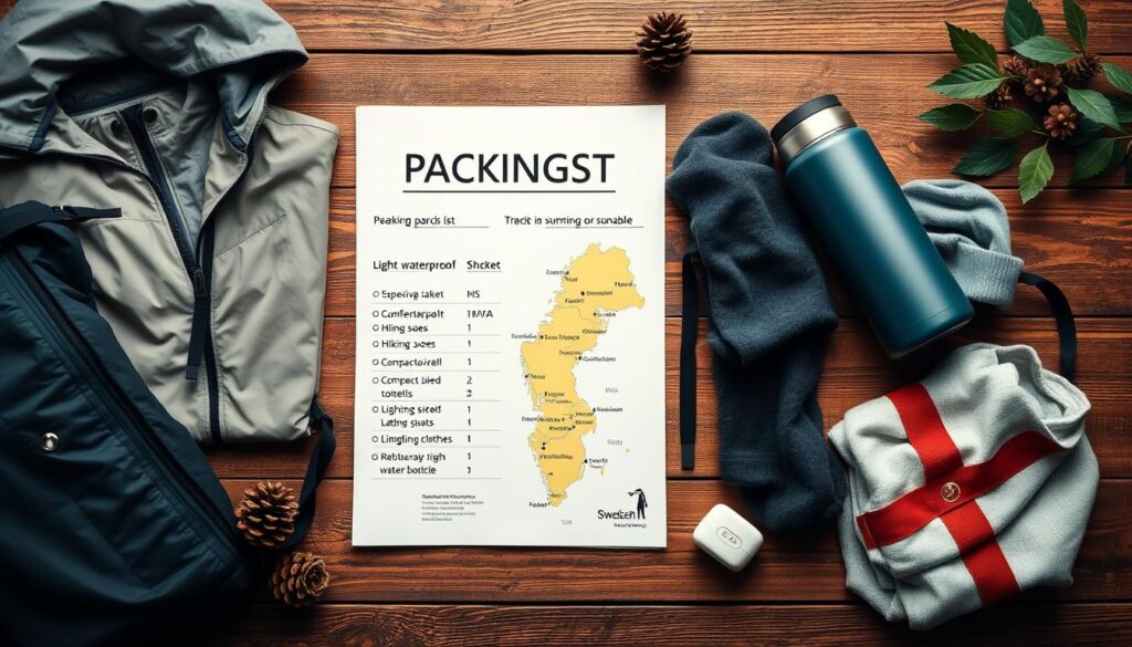 Packliste für Schwedenreise im Juli