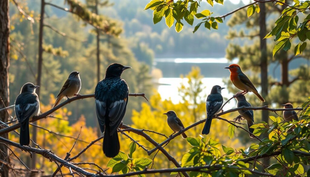 Schwedische Vögel in ihrer natürlichen Umgebung