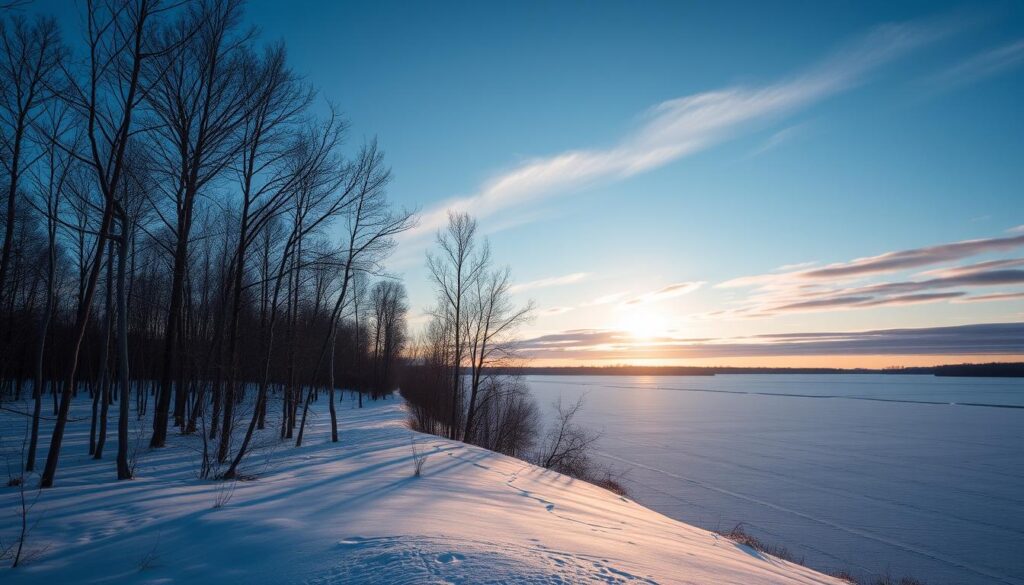 Tageslicht in Schweden im Winter