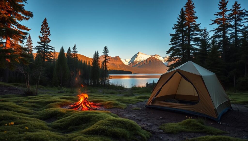 Schwedische Naturlandschaft beim Camping