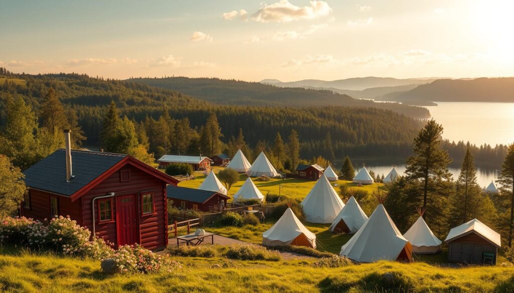 Schwedische Unterkunftsvielfalt im Sommer