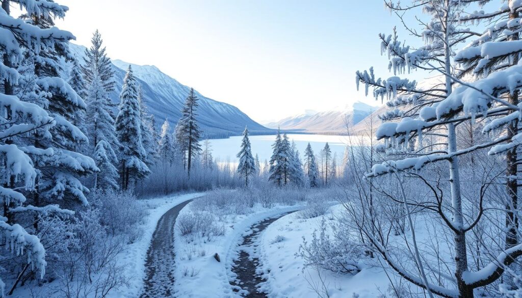 Winterwandern in Schweden Landschaft